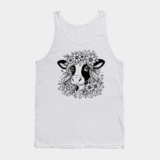 Floral Cow Tank Top